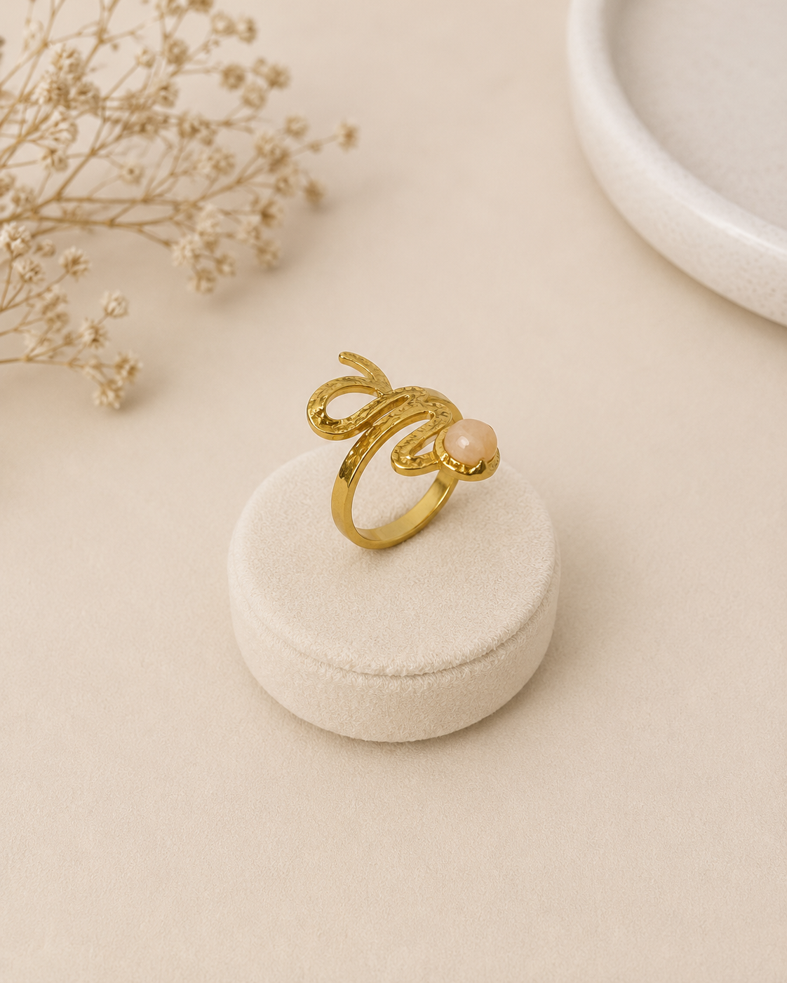 Bague serpent - rose