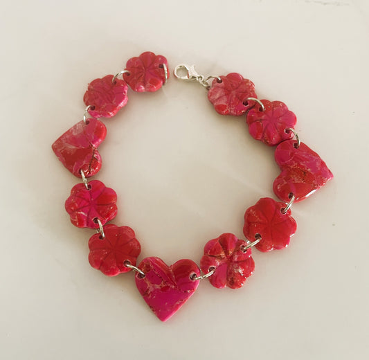 Bracelet fleur - coeur