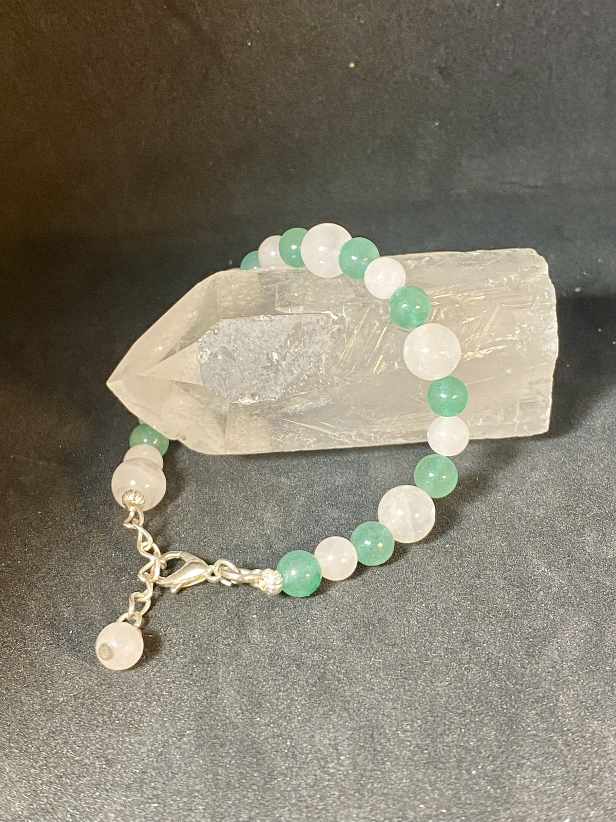 Quartz rose et aventurine (6 et 8 mm - ajustable)