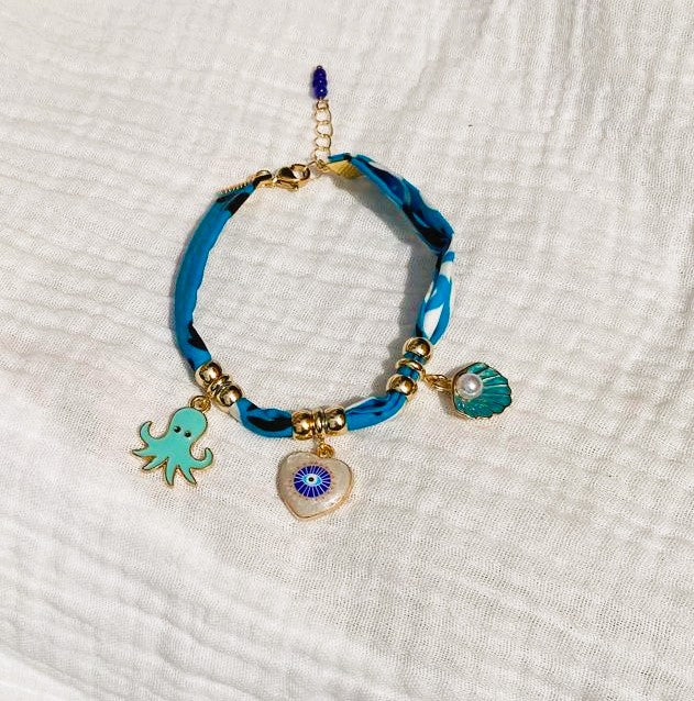 Bracelet bandana bleu