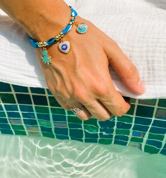 Bracelet bandana bleu