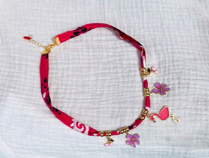 Collier bandana rose
