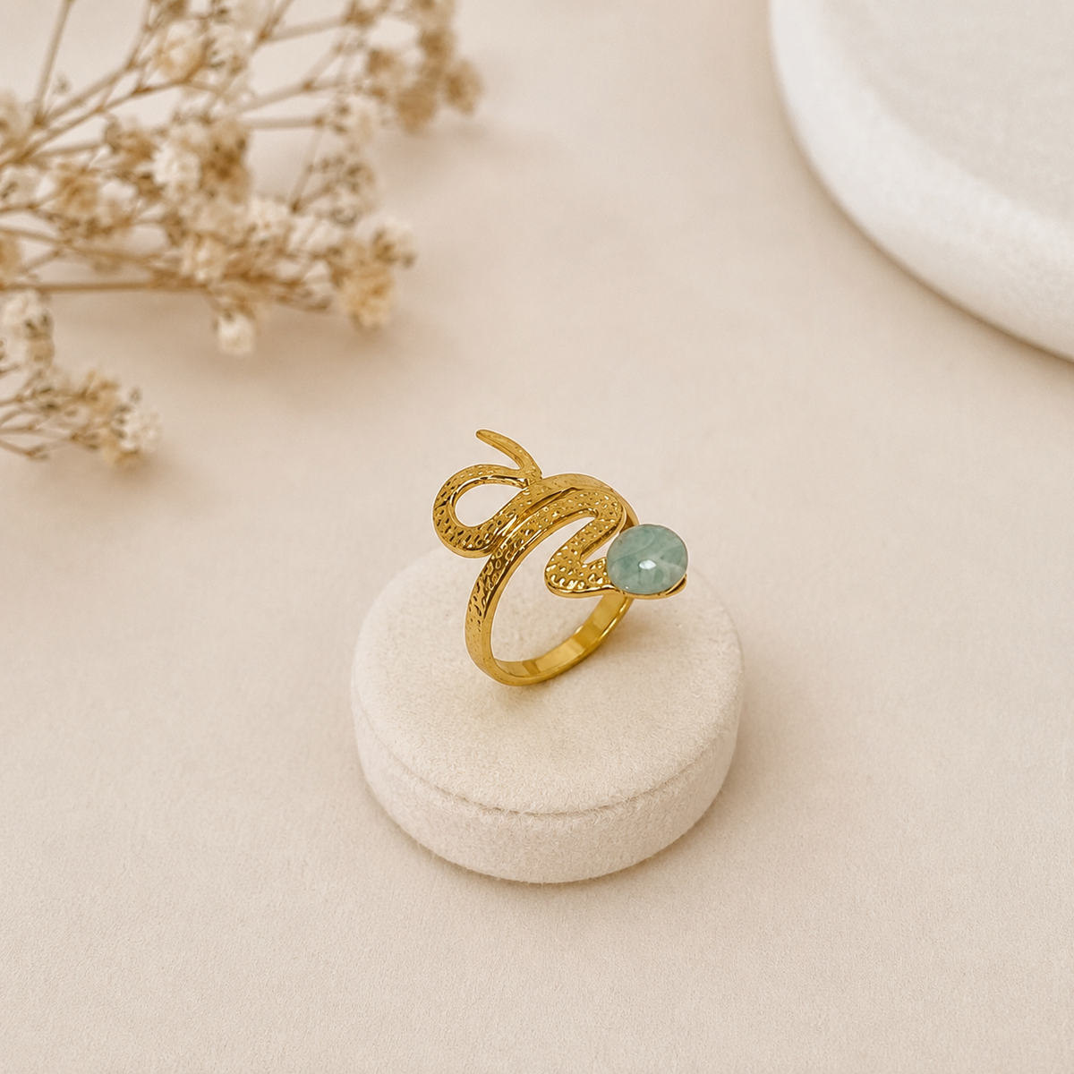 Bague serpent - bleu ciel