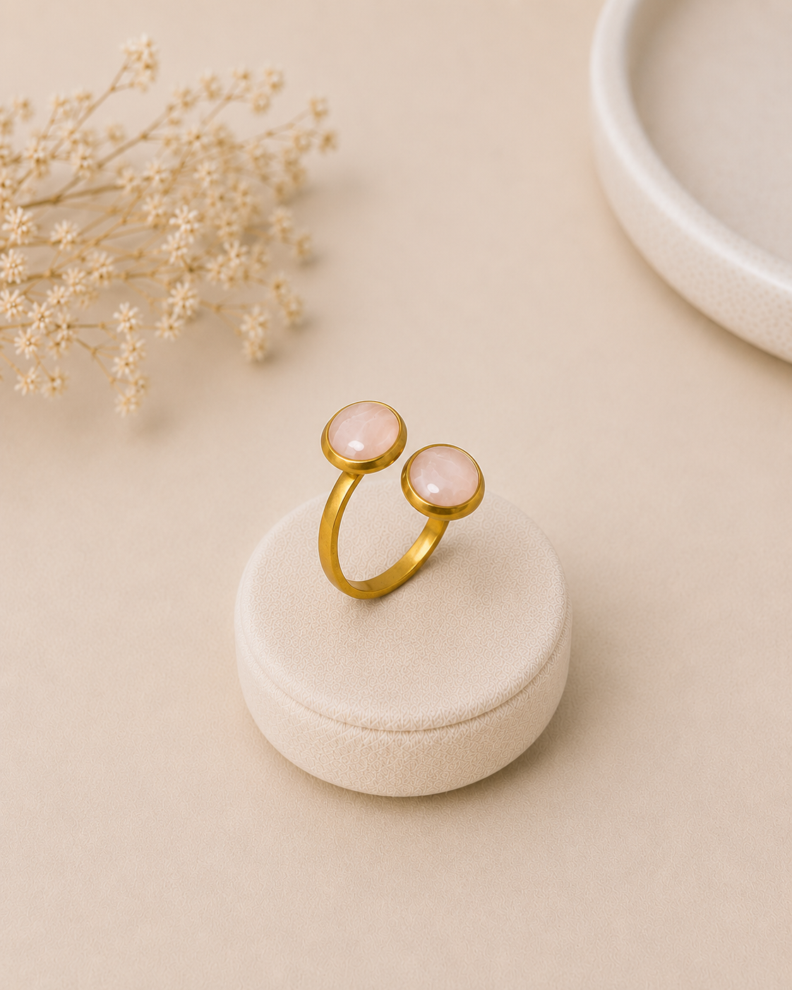 Bague double or - rose