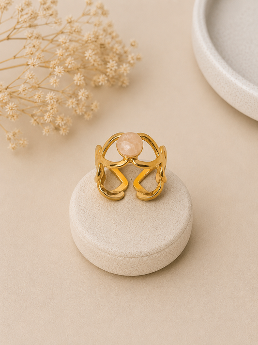Bague coeur - rose
