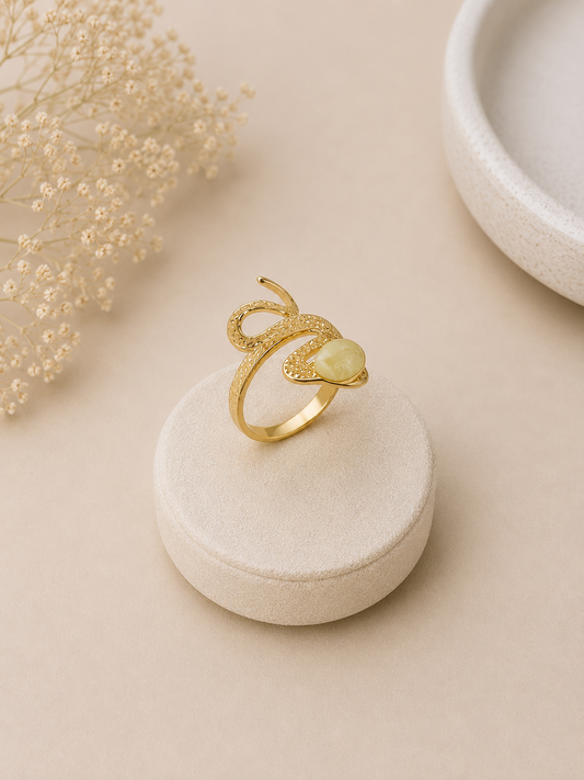 Bague serpent - vert d'eau