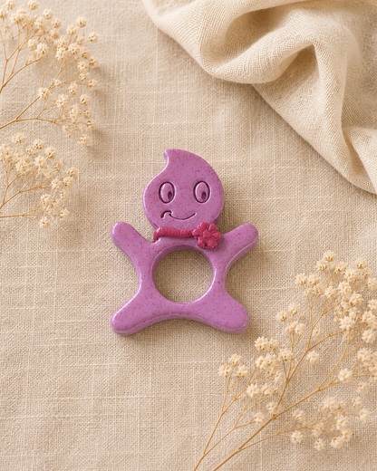 Broche à lunette smiley rose