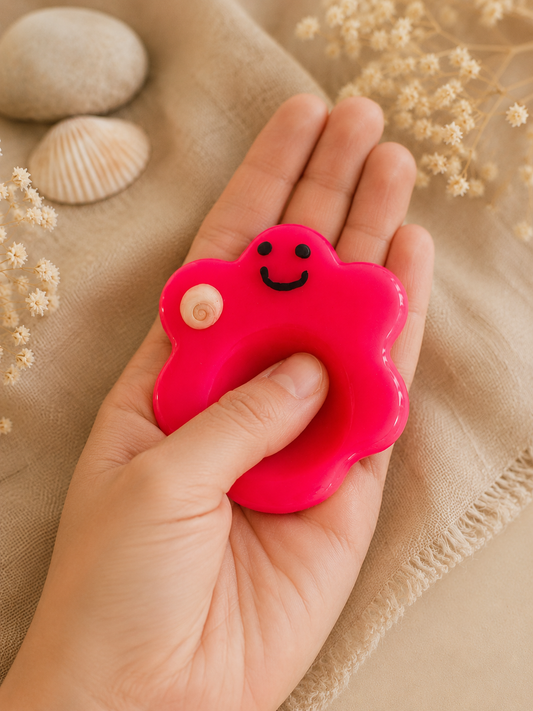 Trésor d'apaisement Smiley rose fluo