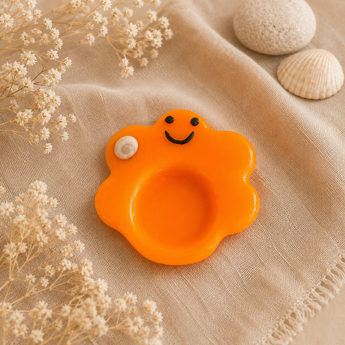 Trésor d'apaisement Smiley orange fluo