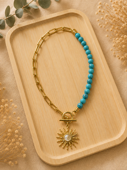 Collier Howlite Bleue