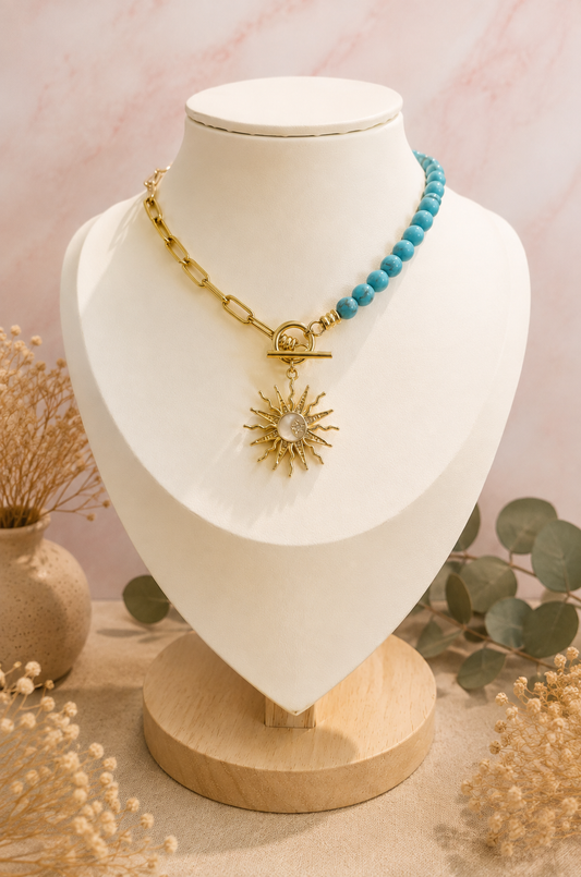 Collier Howlite Bleue