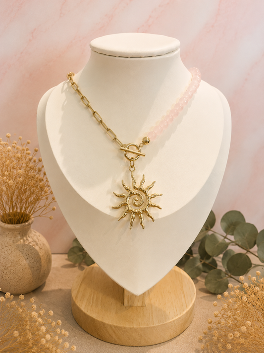 Collier Quartz rose