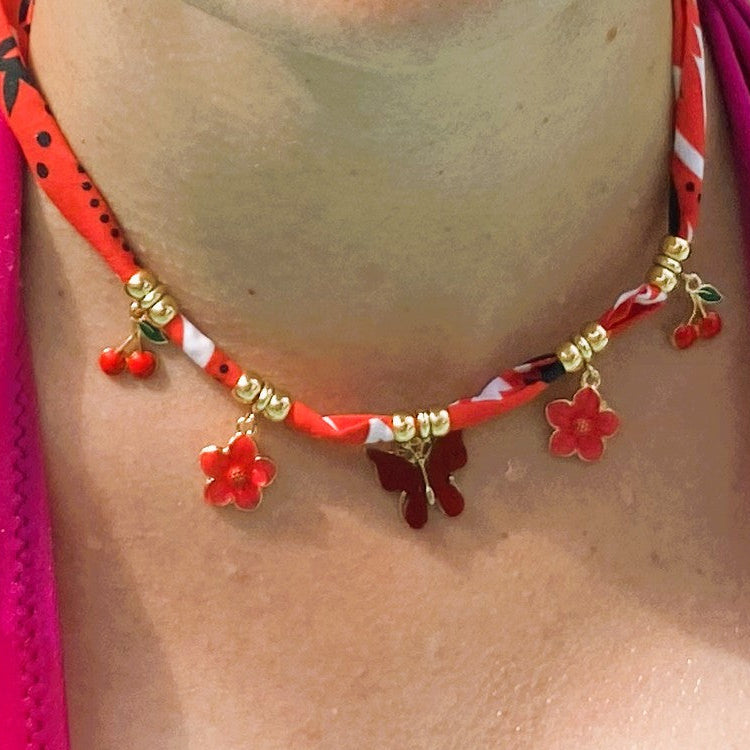Collier bandana rouge