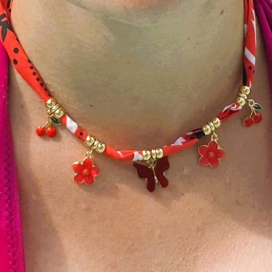 Collier bandana rouge