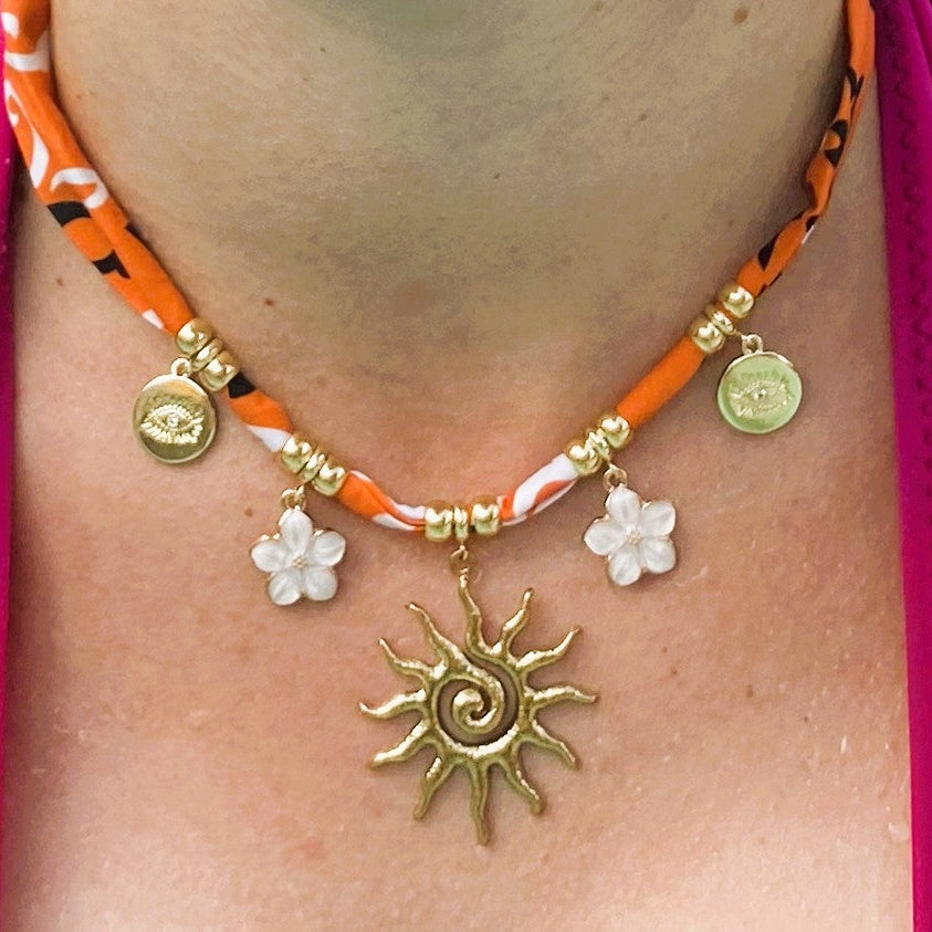 Collier bandana orange
