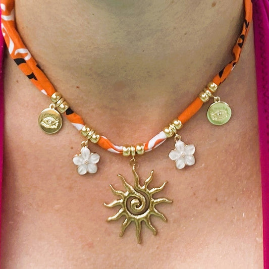 Collier bandana orange
