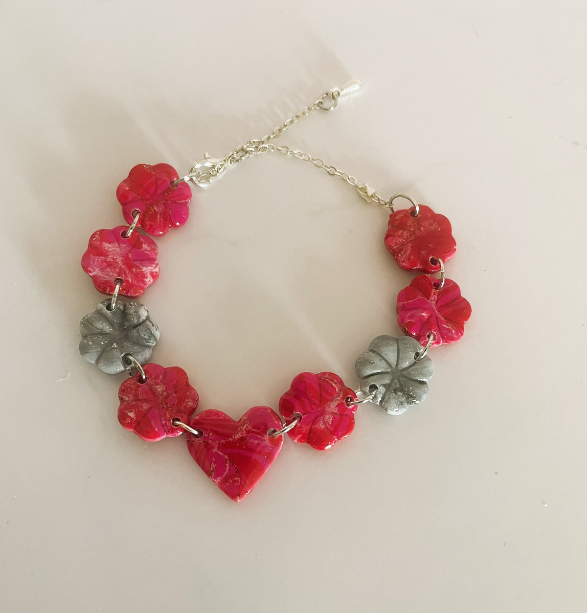 Bracelet fleur - coeur
