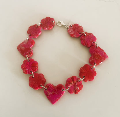 Bracelet fleur - coeur