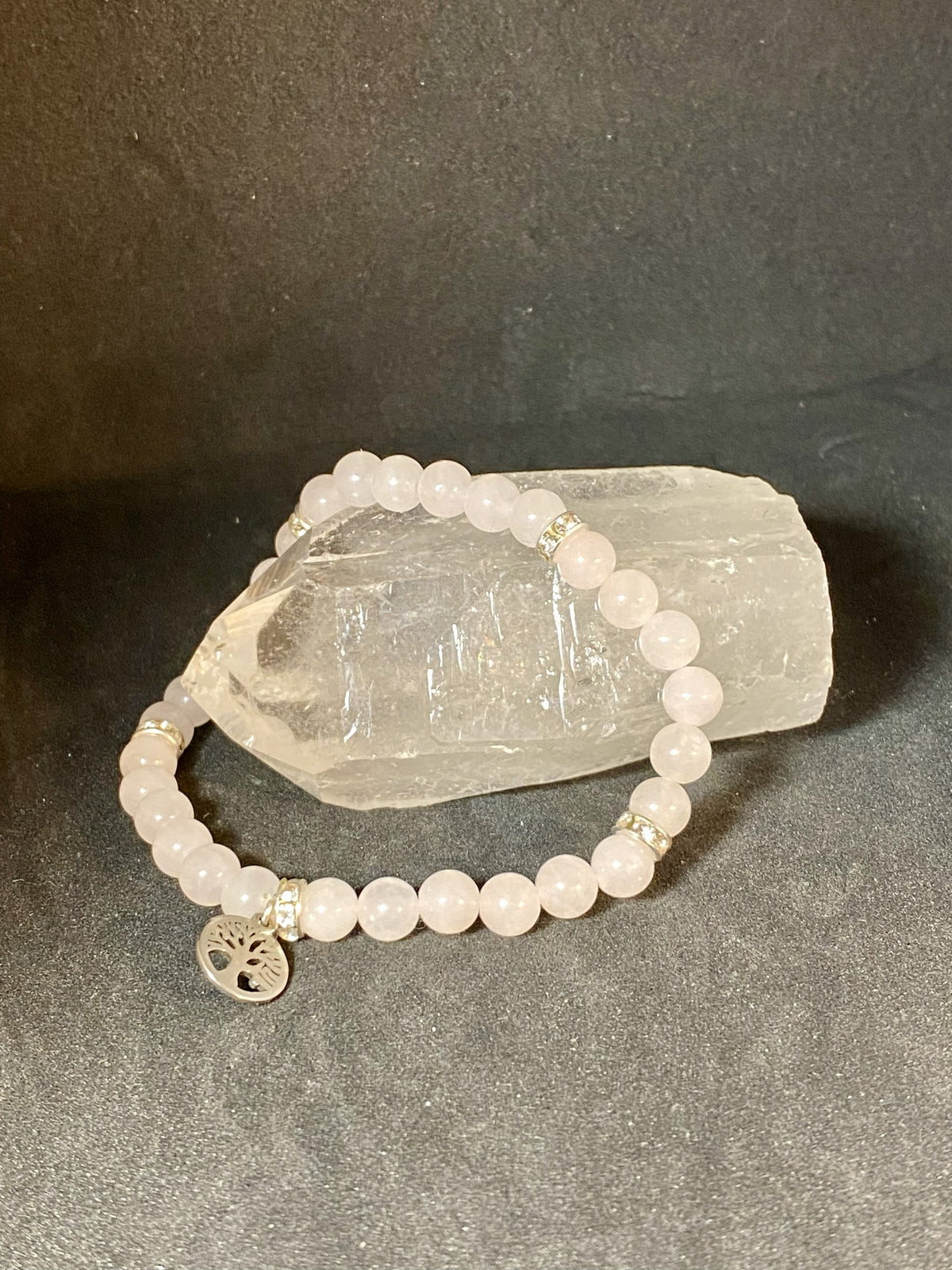 Quartz rose (6mm-breloque)