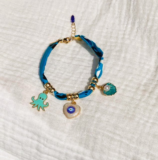 Bracelet bandana bleu