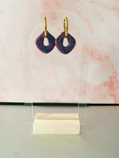 Pailletées bleues (base rose)